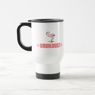 Funny Birding Flamingo Travel Mug