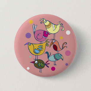 Funny birds 2 inch round button