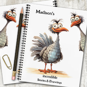 Funny Birds Cute Story and Drawings Notebook