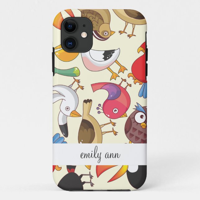 Funny Birds Illustrations Pattern Case-Mate iPhone Case (Back)