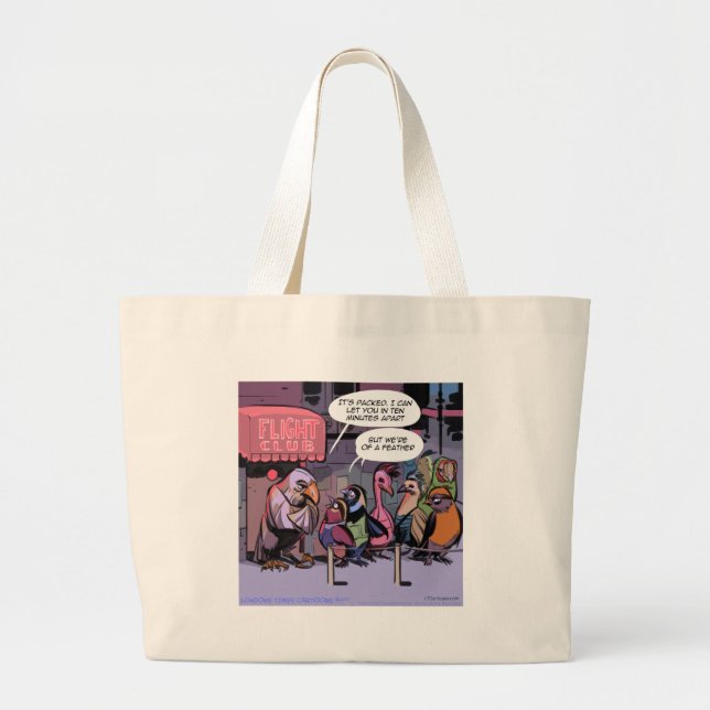 Funny Birds Of A Feather Large Tote Bag (Front)