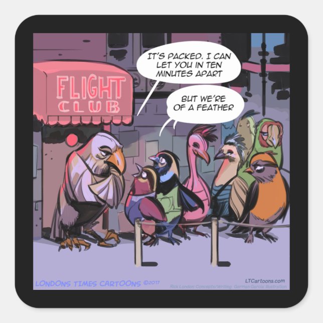 Funny Birds Of A Feather Square Sticker (Front)