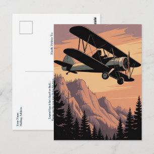 Funny Birthday Bigfoot Vintage Airplane Custom Postcard