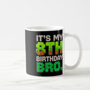 Funny Birthday Boy It's My 8th Birthday Pixel For  Coffee Mug