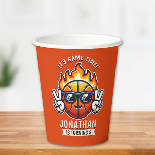 Funny Birthday Boy with Basketball Theme Paper Cups