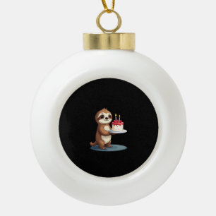 Funny Birthday Cake with Sloth Costume for Boys an Ceramic Ball Christmas Ornament