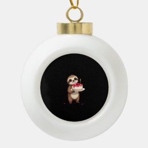 Funny Birthday Cake with Sloth Costume for Boys an Ceramic Ball Christmas Ornament