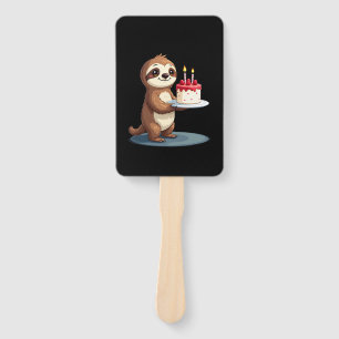 Funny Birthday Cake with Sloth Costume for Boys an Hand Fan