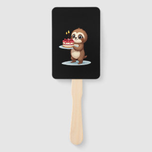 Funny Birthday Cake with Sloth Costume for Boys an Hand Fan
