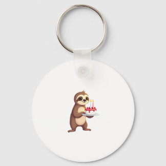 Funny Birthday Cake with Sloth Costume for Boys an Keychain