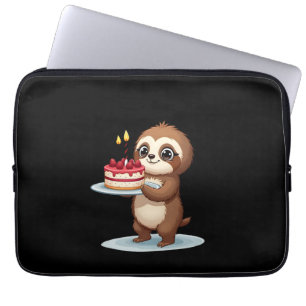 Funny Birthday Cake with Sloth Costume for Boys an Laptop Sleeve