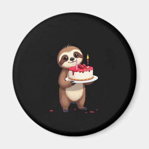 Funny Birthday Cake with Sloth Costume for Boys an Magnet