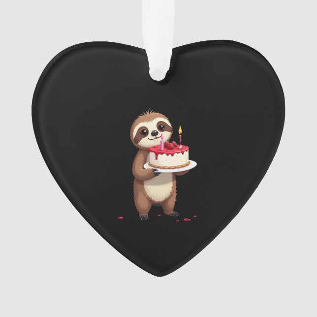 Funny Birthday Cake with Sloth Costume for Boys an Ornament (Front)