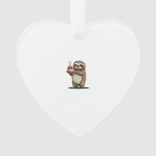 Funny Birthday Cake with Sloth Costume for Boys an Ornament