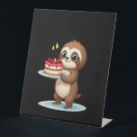 Funny Birthday Cake with Sloth Costume for Boys an Pedestal Sign<br><div class="desc">Funny Birthday Cake with Sloth Costume for Boys and Girls (2)</div>