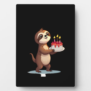 Funny Birthday Cake with Sloth Costume for Boys an Plaque