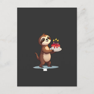 Funny Birthday Cake with Sloth Costume for Boys an Postcard