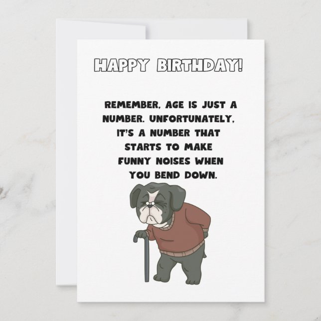 Funny Birthday Card – Age Is Just a Number (Front)