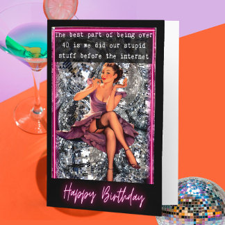Funny Birthday Card Best Friend "Over 40"