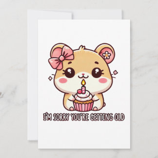 Funny Birthday Card – Cute and Playful Hamster Des