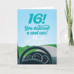 Funny Birthday Card For 16-Year Old<br><div class="desc">Most 16-year old teens would love to get their own car for their birthday. Especially if it's a cool sports car. This funny birthday card gives the impression of just that. Except,  it's really just a cool card,  not a cool car.</div>