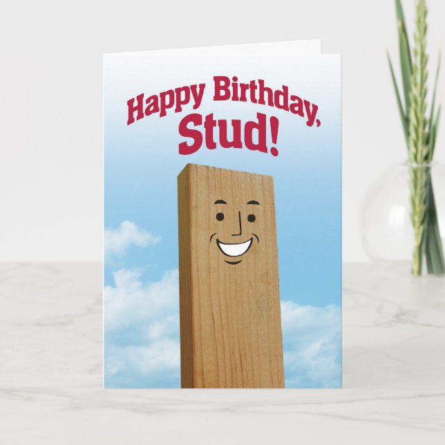 Funny Birthday Card for a Stud (Front)