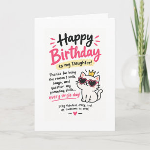 Funny birthday card for Daughter Humour