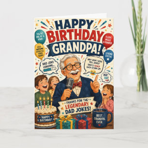 Funny Birthday Card for Grandpa Who Tells the Best