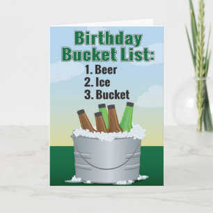 Funny Birthday Card for man - Beer bucket list