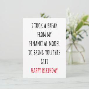 Funny birthday card from investment bankers