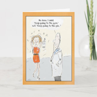 Funny Birthday Card: Gin or Gym? Card