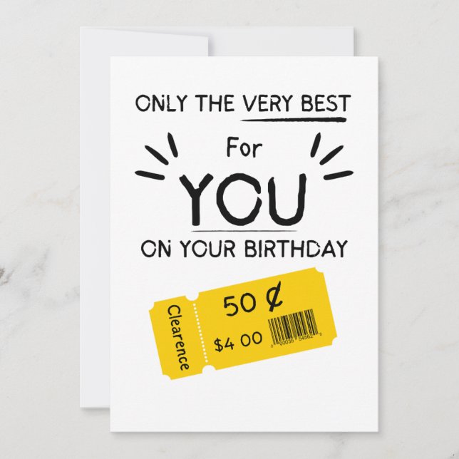Funny Birthday Card Rude Sarcastic Clearence (Front)