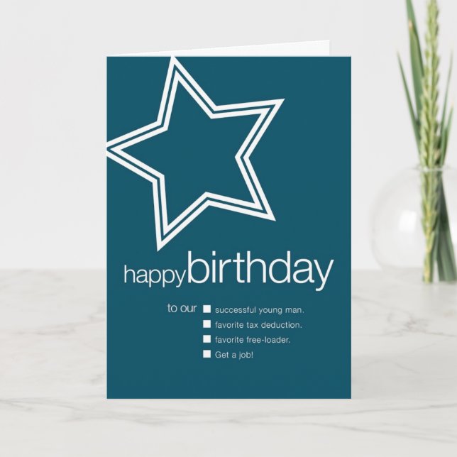 Funny Birthday Card to Son (Front)