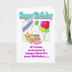 Funny Birthday card with cake_