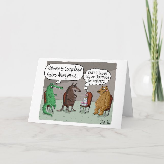 Funny Birthday Card with CUTE ANIMALS (Front)