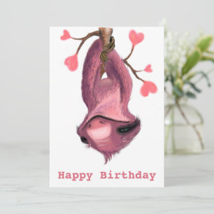 Funny Birthday Card with Playful Sloth - Smile