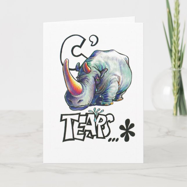 Funny birthday card with rhino (Front)