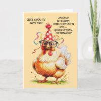 Funny Birthday Card with Stylish Chicken