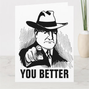 Funny Birthday Cards, GANGSTER MAFIA GUY Card