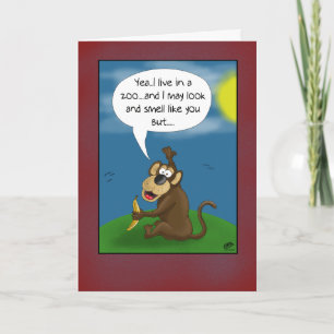 Funny Birthday Cards: Monkey’s perspective Card