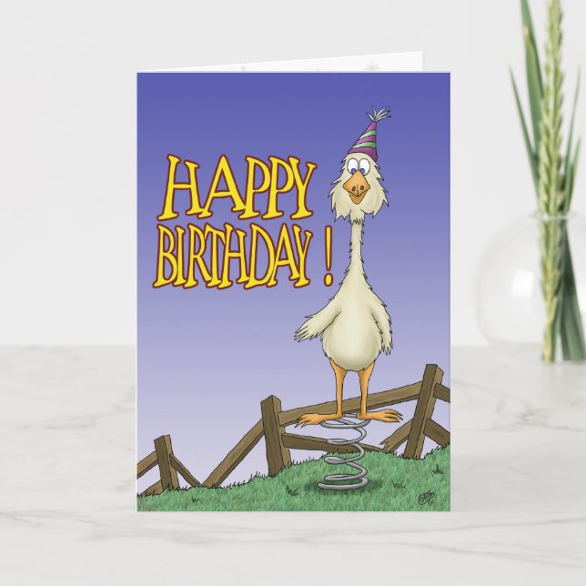 Funny Birthday Cards: Spring Chicken 2 Card (Front)