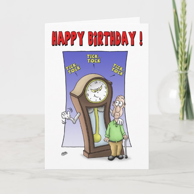 Funny Birthday Cards: Tick Tock Card (Front)