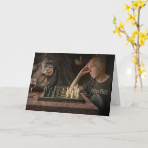 FUNNY BIRTHDAY CHIMPANZEE GREETING CARD