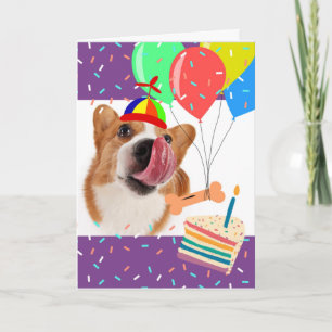 Funny Birthday Corgi You’ve Got this Licked Card