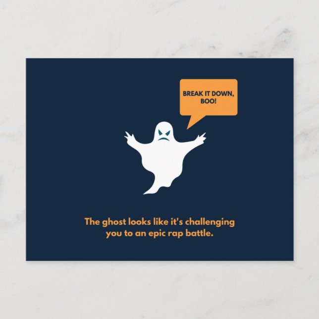 Funny Birthday Dark Blue and Orange Postcard (Front)