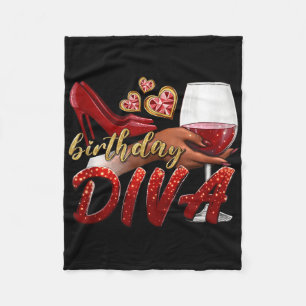 Funny Birthday Diva Happy Birthday Heels Scute Ss  Fleece Blanket