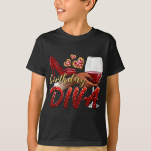 Funny Birthday Diva Happy Birthday Heels Scute Ss T-Shirt