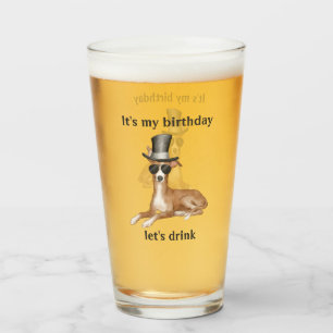 Funny Birthday Dog Glass