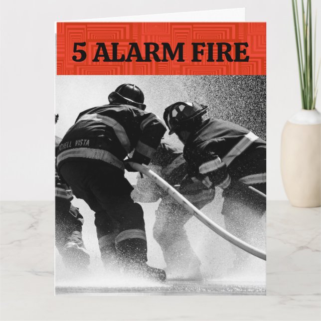 FUNNY BIRTHDAY FIREFIGHTERS GREETING CARD FOR HER (Front)