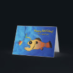 Funny Birthday for Son, Anglerfish Baitday Card<br><div class="desc">Paper birthday greeting card for a son. Funny illustration of an Anglerfish getting ready to eat some birthday cake. Funny birthday card with Happy Baitday! on the cover. Image and verse copyright © Shoaff Ballanger Studios.</div>